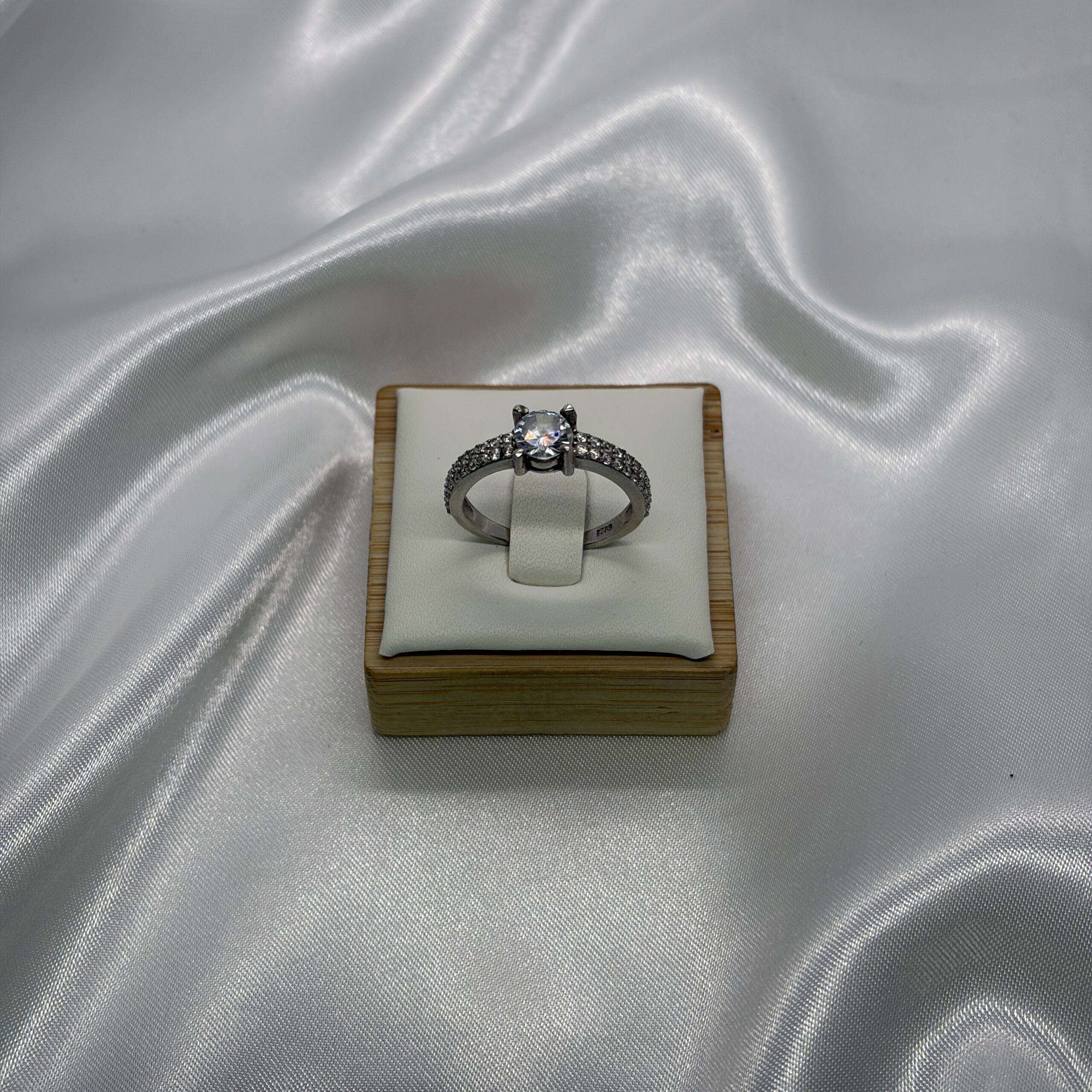 Elegáns eljegyzési gyűrű, ezüst - Image 4